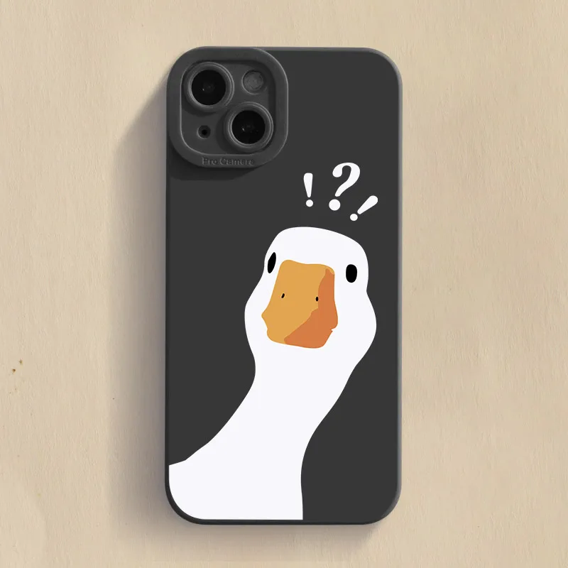 Cartoon Doubt Duck Soft Shockproof Phone Case Bumper Back Cover