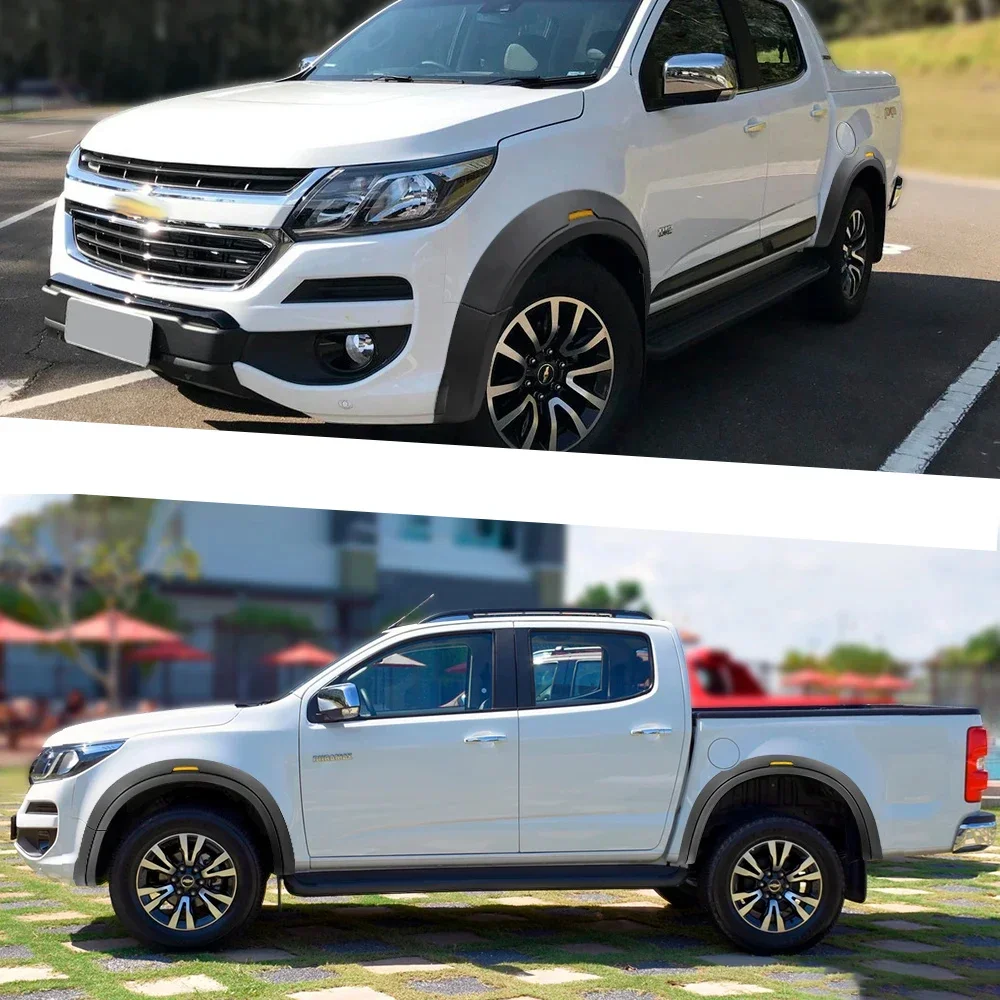 쉐보레 콜로라도 2016 2017 2018 2019 더블캡용 4X4 픽업 자동차 휀더 플레어, 반사판 포함 휠 아치 플레어