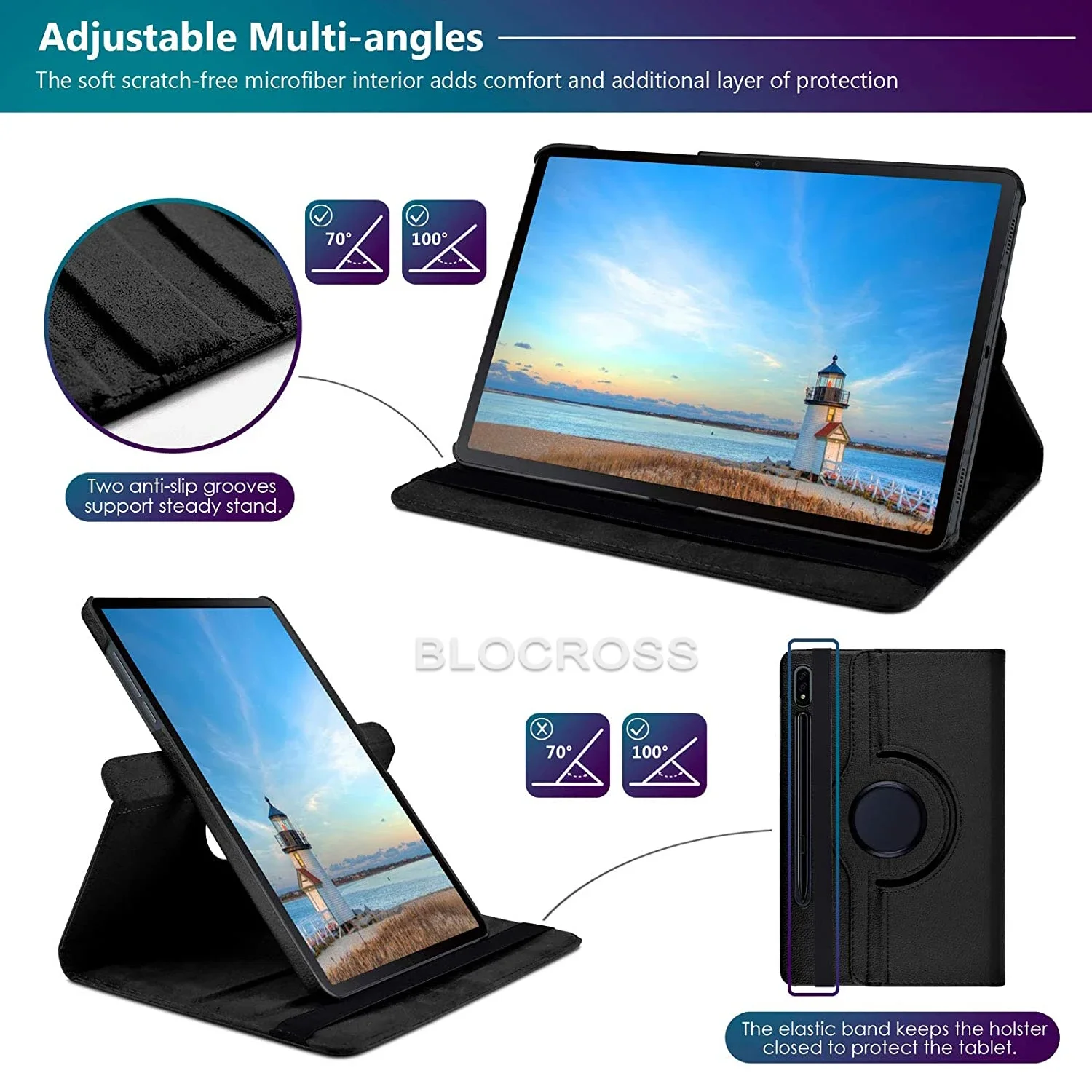 Capa para Tablet com Suporte de Rotação 360 Capa para Samsung Galaxy Tab s8 s9 fe s8 s7 Plus Ultra 5g 146 - Imagem 5