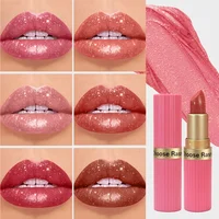 Pearlescent Pink Glitter Velvet Lipstick Metallic Waterproof Long Lasting Matte Shimmer Diamond Lipstick Women Makeup Cosmetic 2