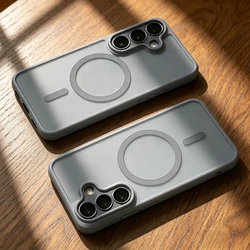 Luxurious MagSafe Magnetic Phone Case with Enhanced Lens Protection - Galaxy S23 Ultra (GRAY)
