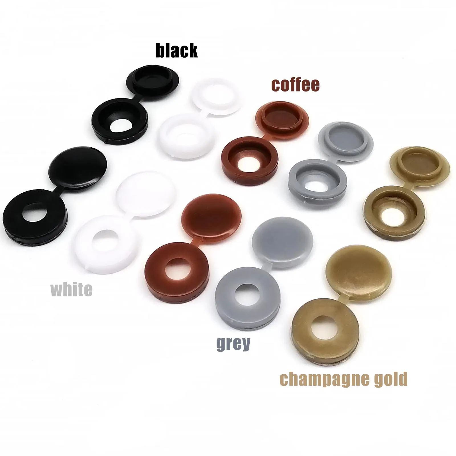 100pcs Plastic Self Tapping Screw Bolt Nail Nut Decorative Cap Protective Cover Hide Foldable Hinged for Furniture Car