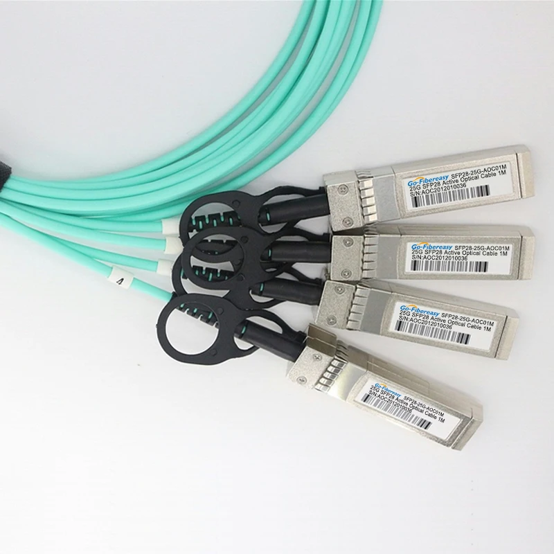 100G QSFP28 to 4xSFP28 AOC Cable High Speed Active Breakout Cable 1m 2m 3m 5m 10m 30m QSFP28 to SFP28 Active Optical Cable