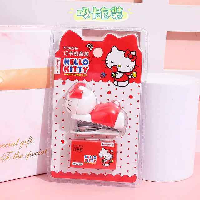 Hello Kitty Sanrio Anime Cartoon Mini Stapler Set Stapling Machine