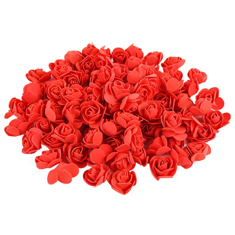 100/300Pcs 3cm Foam Rose Artificial Flowers Head Teddy Bear Roses Handmade DIY Gift Decoration Wedding Valentines Day Home Decor