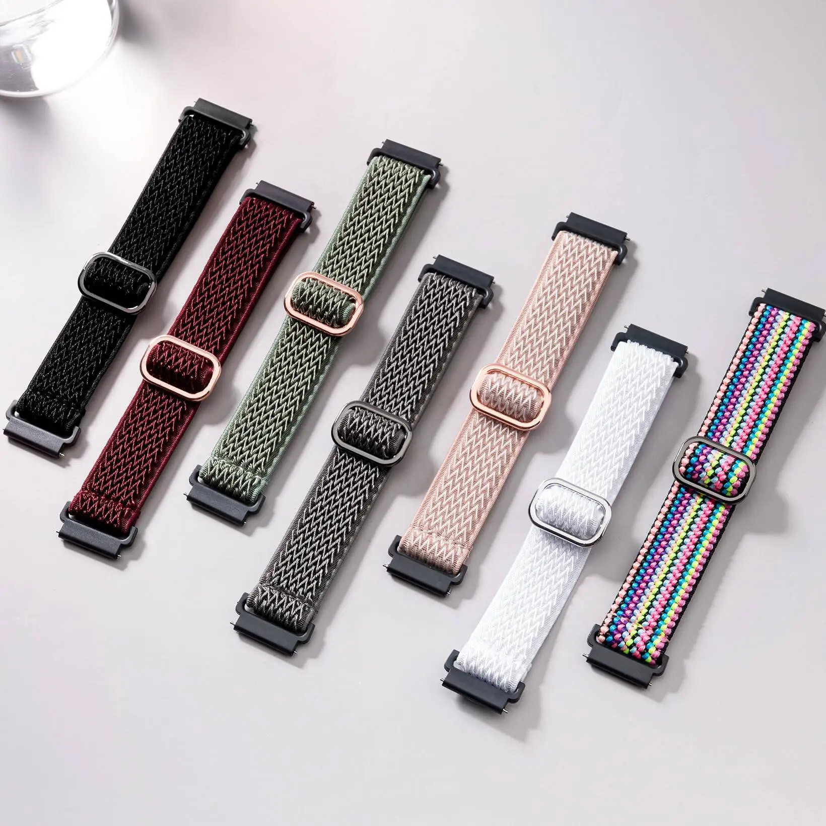 Braided Nylon Elastic Strap for Smartwatch 44mm/40mm/47mm