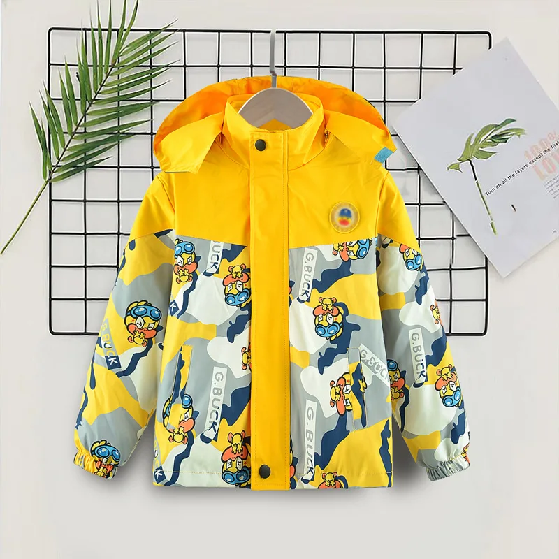

Cartoon Boys Hiking Suit School Kids Waterproof Detachable Zip Jacket+Inner Fleece Coat Top Set Child Outfit Tracksuit 3-14 Yrs