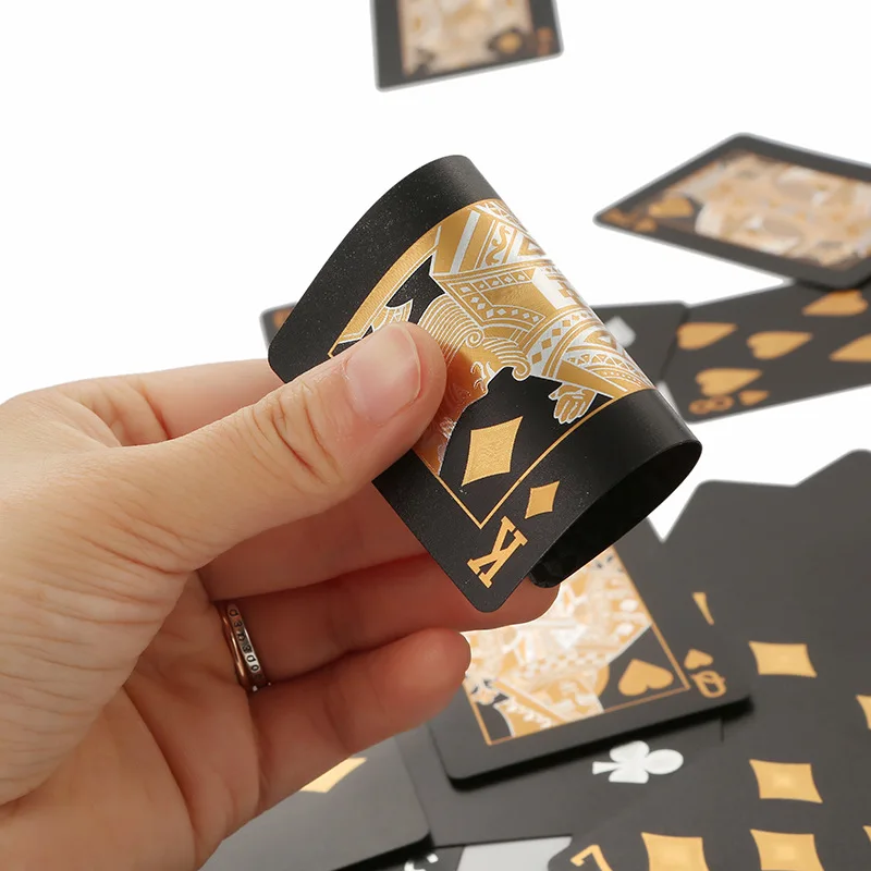 Carta da Poker in lamina d'oro carte da gioco in plastica stile