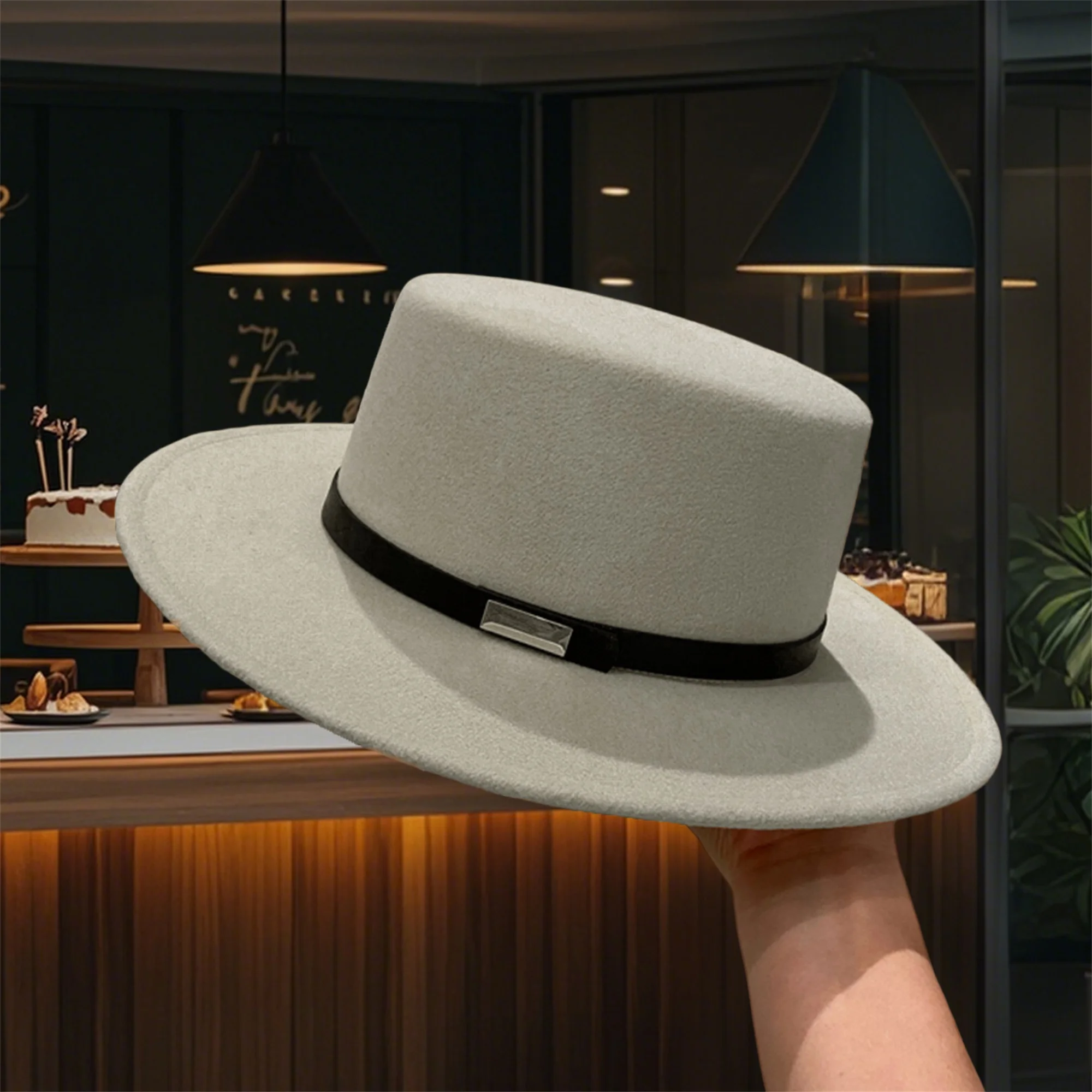 Stylish Women s Wool Fedora Hat with Belt Detail and Jazz-inspired Design for Fall and Winter Fashion Accessory