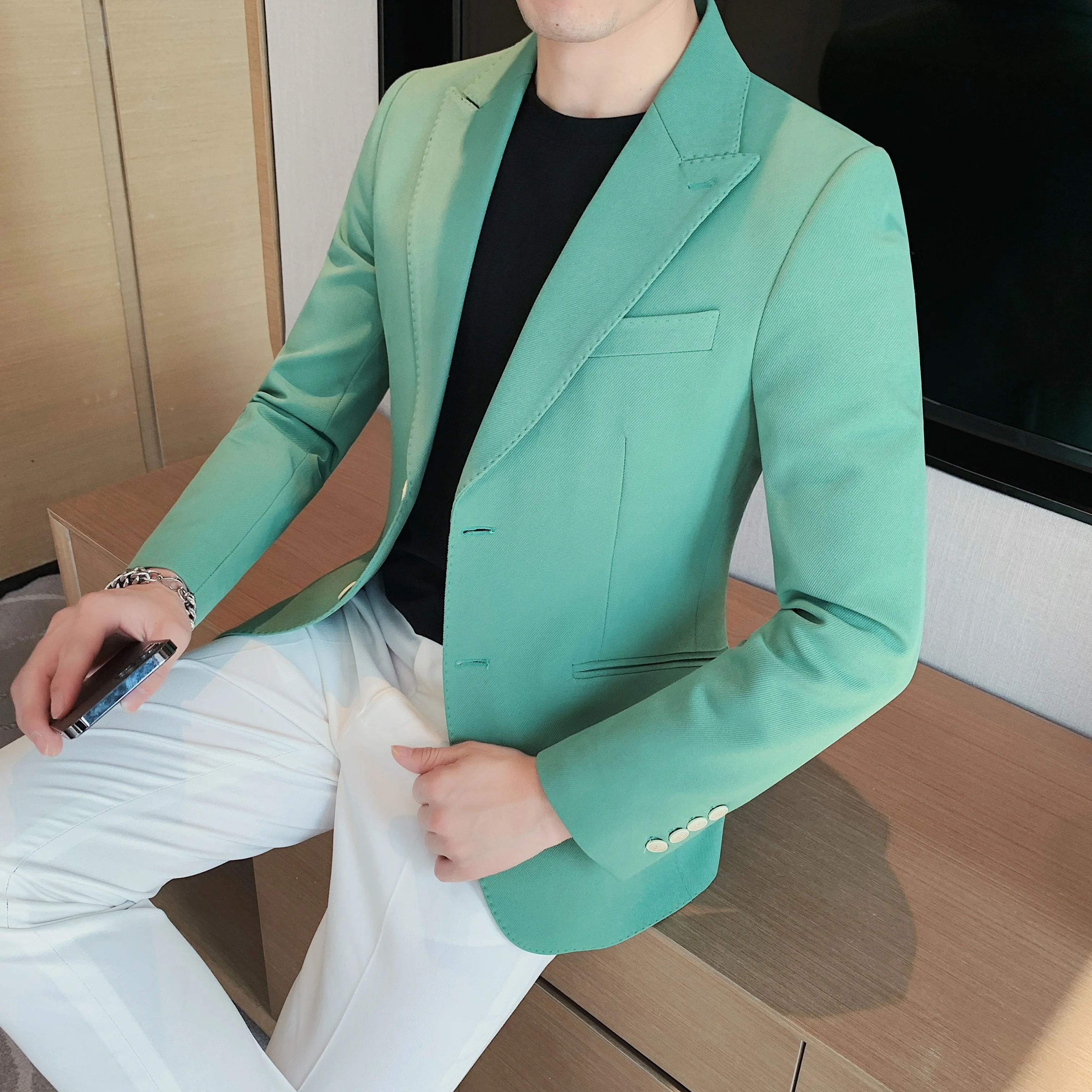 Luxury Chaqueta Hombre Mens Blazer Homme Americana Hombre Slim Fit Prom Coat Green Blue Man Jacket 2022 Fashion - Blazers - AliExpress