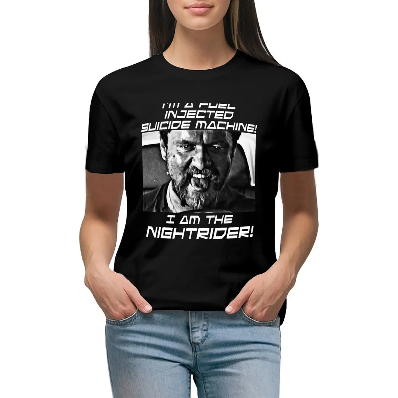 

Nightrider T-Shirt animal print shirt for girls aesthetic clothes funny t shirts for Women