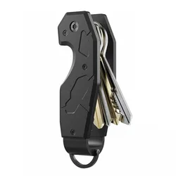 Sleek Minimalist Key Organizer - Stylish Keychain (Black)