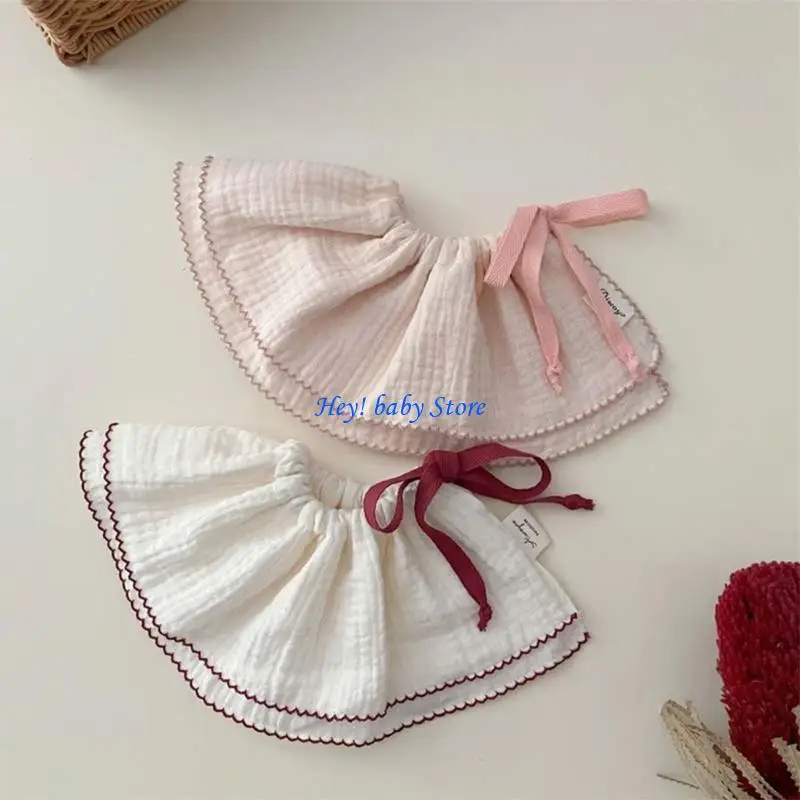 Q1FE 2xBaby Bibs  침 흘리는 턱받이 면 트림 천(조절 가능한 조임 끈 포함)