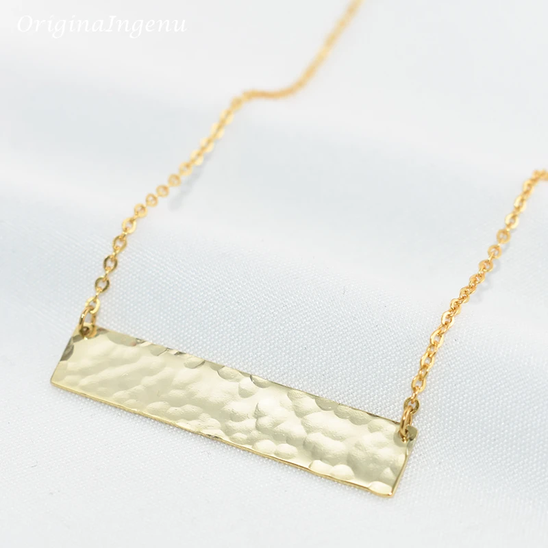 Long Bar Necklace Handmade 100% 925 Silver Jewelry  Gold Choker Pendants Collier Femme Kolye Collares Necklace for Women