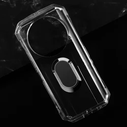 Enhanced Back Ring Holder Phone Cover - TPU Soft Silicone Case for 6.58 Devices (2023 Edition) (Clear Tpu A Black)