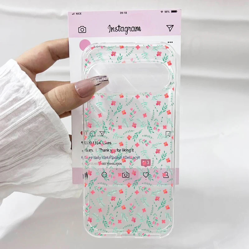 Fresh Small Flower Graphic Silicone Phone Case - Soft Transparent Back Cover