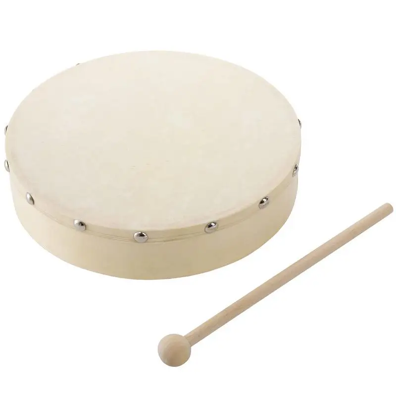 Wooden Hand Drum 20/25cm Wooden Hand Drum Kid Percussion Toy Wood Frame Drum Set Portable Musical Instrument with Stick Children Music Game musical percussion instruments wooden hand drum