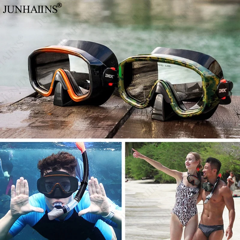 Scuba Diving Goggles Breathing Tube Waterproof Anti-fog Tempered Glass Snorkeling Set for Adult Underwater Kids swimming goggles snorkeling diving mask diving mask diving goggles snorkel set