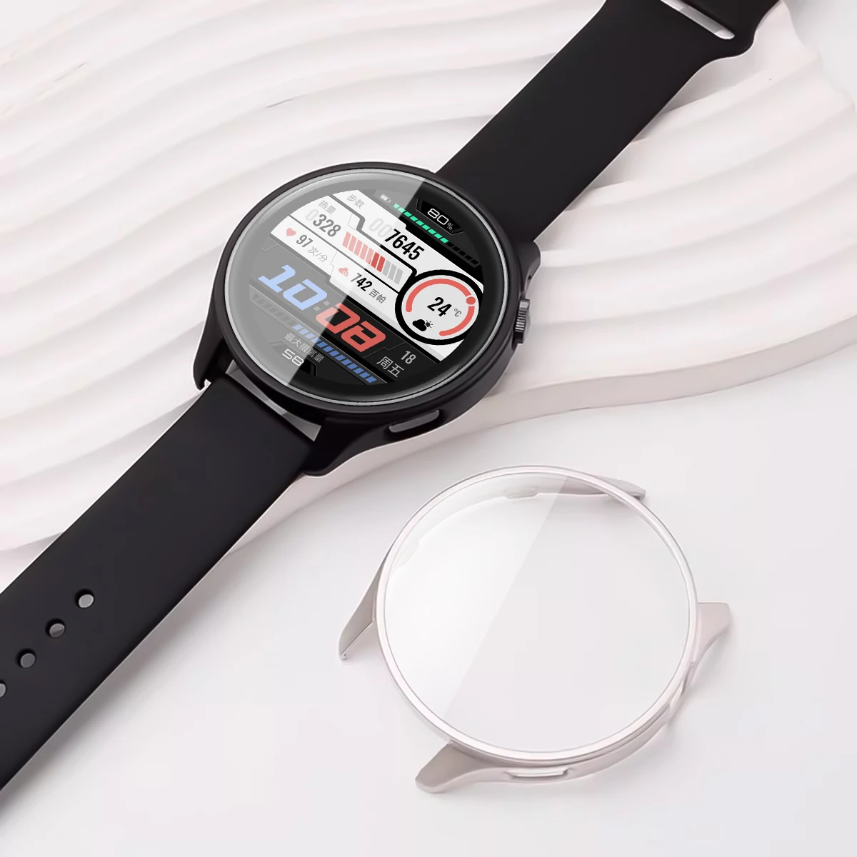 Enhanced Protective Case with Tempered Glass for Smartwatches - Anti-Scratch Cover for Premium Protection Against Wear and Tear
