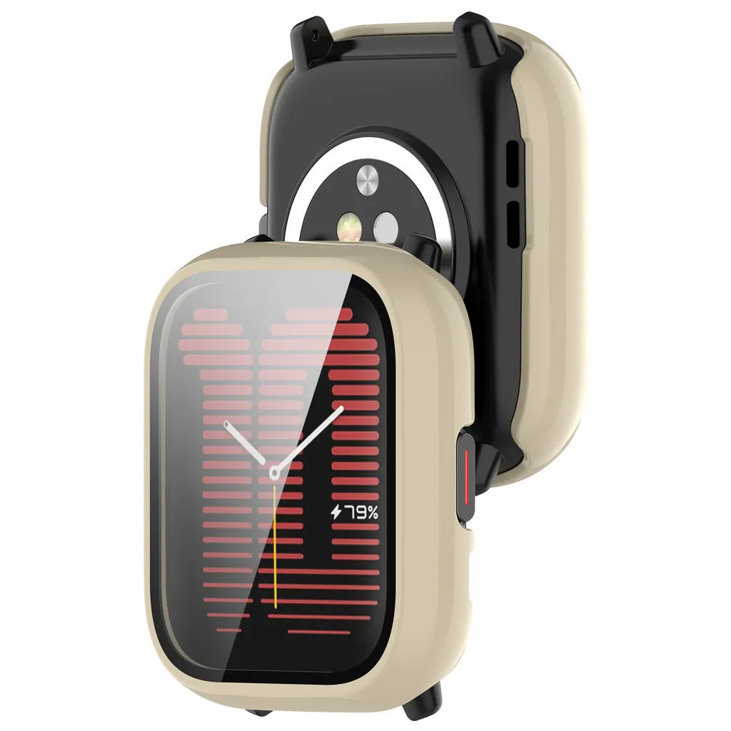 Premium Tempered Glass + Case Screen Protector with Hard PC Bumper for Smartwatches - Anti-Scratch Protection