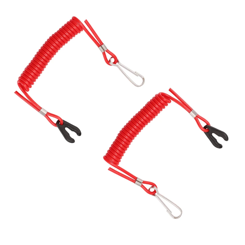

2 Safety Ropes For Yamaha PWC Jet Ski Wave Runners Stop Killing TPU + PVC Red Ignition Key Floating Safety Rope Z Durable Surfac