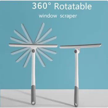 360 Degree Rotatable Glass Wiper Shower Squeegee Window Squeegee Scraper Cleaner Mirror Scraper Household Cleaning scraper tool 1