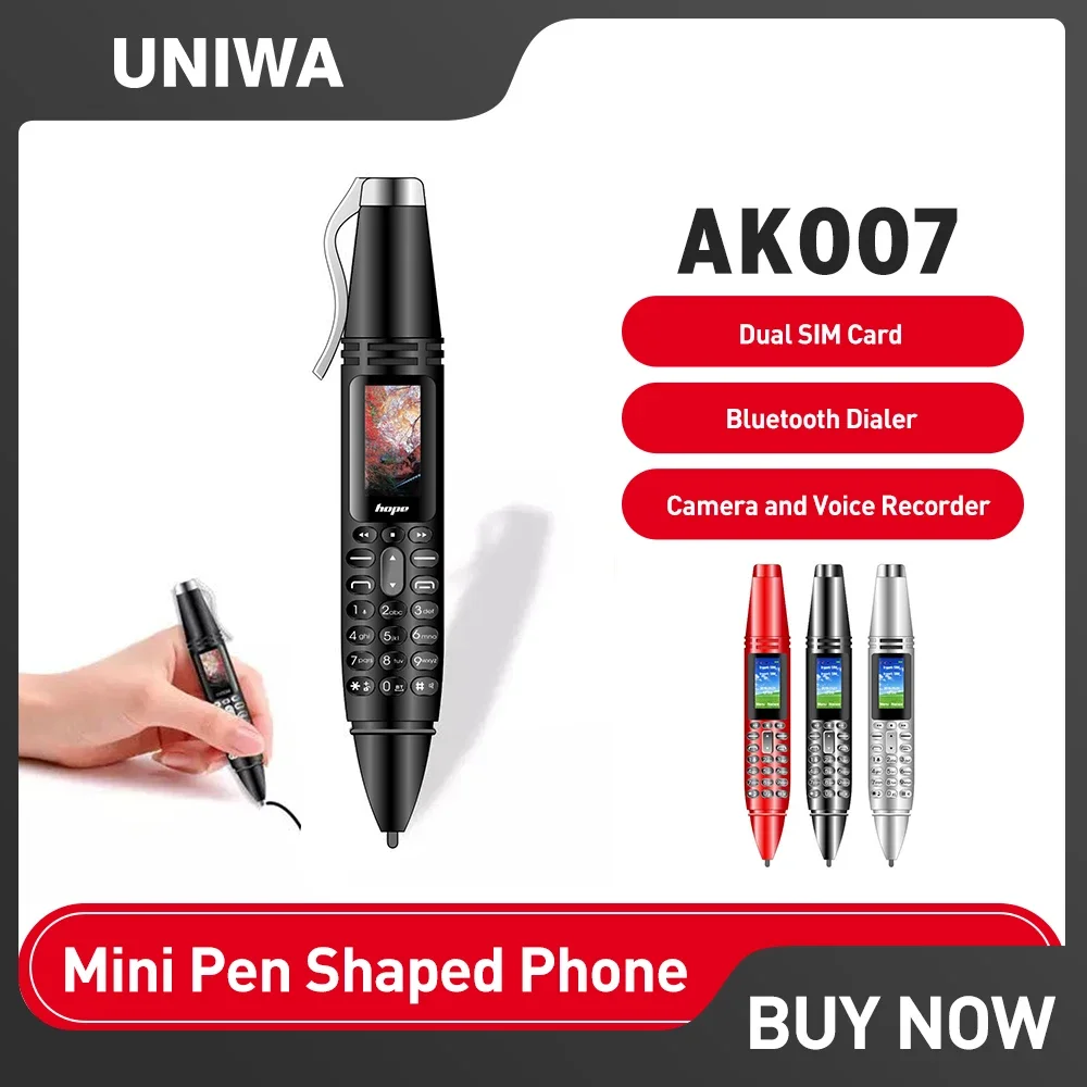 Телефон UNIWA AK007 в форме ручки, 2G, GSM, 0,96 дюйма