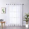 XUNTUO Modern Short Sheer Curtains for Living Room Bedroom Voile Cortinas for Kitchen Window Treatment Bathroom Tulle Drapes 3