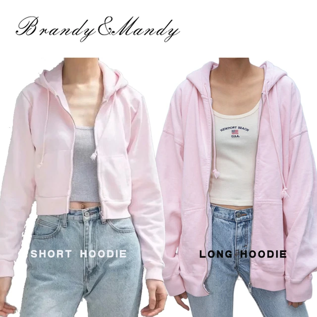 Cropped Zip Hoodie Brandy Melville  Brandy Melville Jacket Hoodie - Hoodie  Vintage - Aliexpress