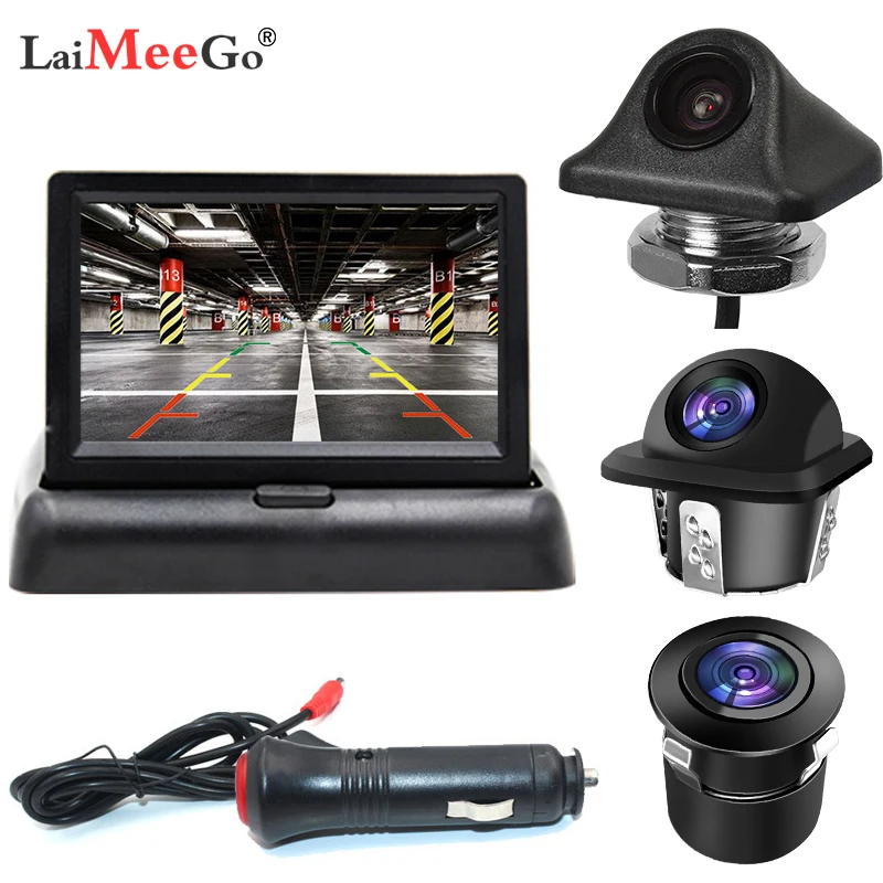 Car Rear View Camera Reversing Parking System Kit 4.3" inch TFT LCD Rearview Monitor Night Vision Backup Camera