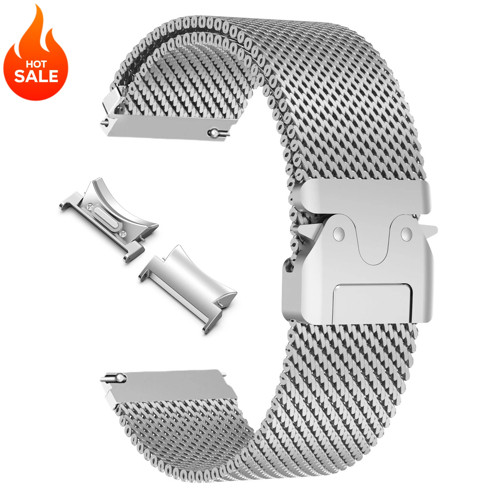 Stainless Steel No-Gap Metal Loop Watch Band Bracelet