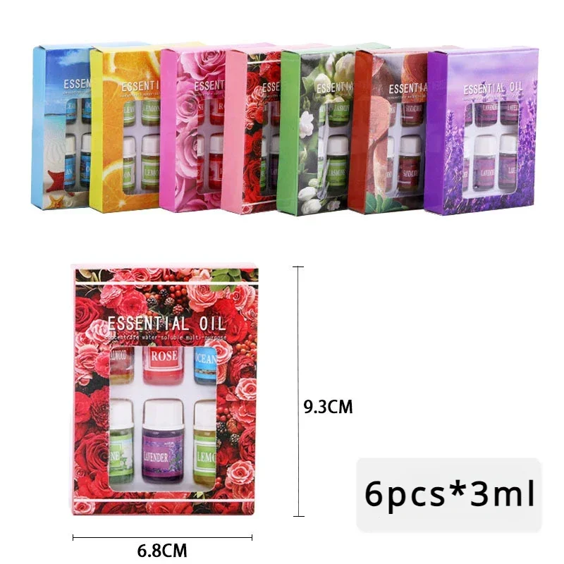 Home Fragrance Products 6pcs Aromatherapy Plant Essential Oils Water-based Humidifier Fireless Aromatherapy Refill Liquid Lavender Parfum Essential Oil