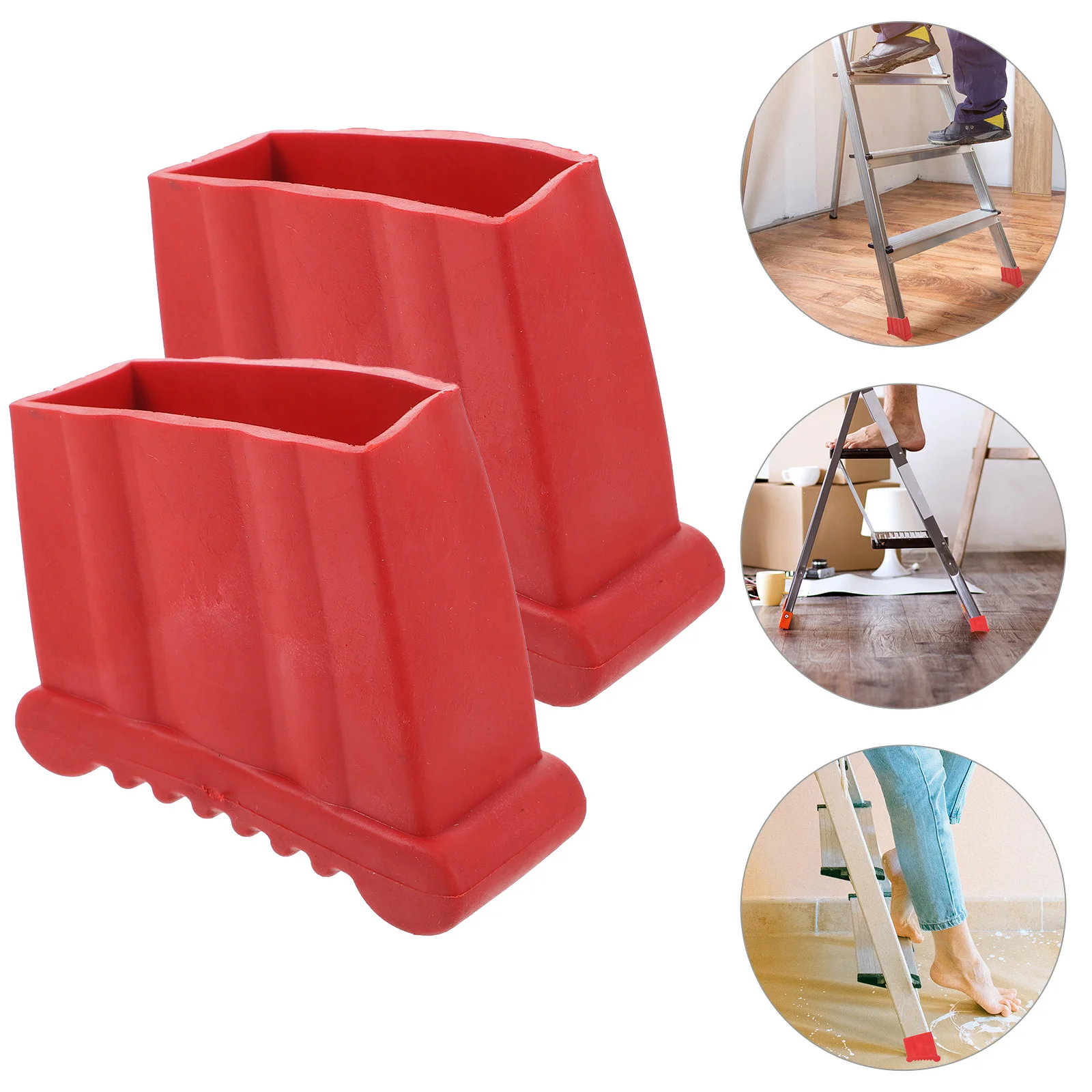 

2 Pcs Ladder Foot Cover Parts Telescoping Feet Mat Retractable Pads Covers for Rubber Nonslip