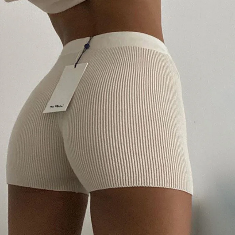 maternity shorts 2022 New Women Solid Bodycon Shorts Slim Sexy Women Summer Slim Black White Kintted Shorts basketball shorts