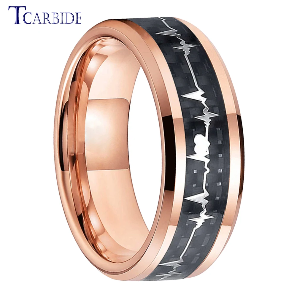 8mm Opal Ring Tungsten Carbide Ring Wedding Engagement Ring For Women