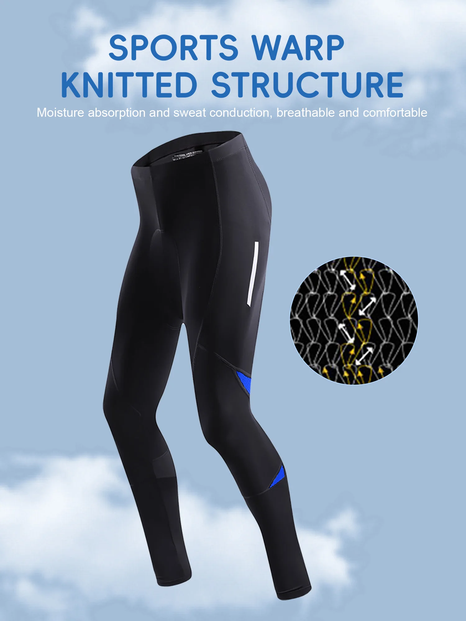 Description Picture 5 of itemMen Cycling Pants Long Distance Breathable Stretch Bicycle Tights for Outdoor Sports Spring Summer Fall Fitness Quick-Dry Fabric