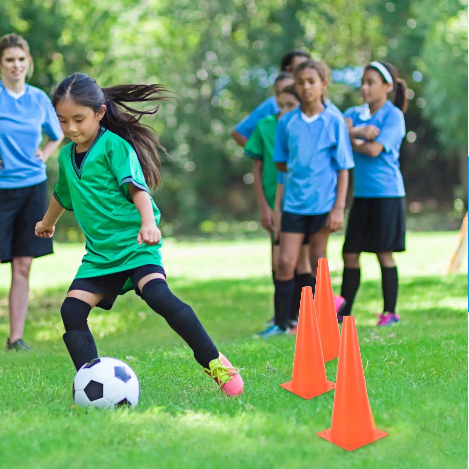 Portable Cones 4pcs Children's Football Training Professional Disc Footwork Agility Training Obstacle Sport Accessories