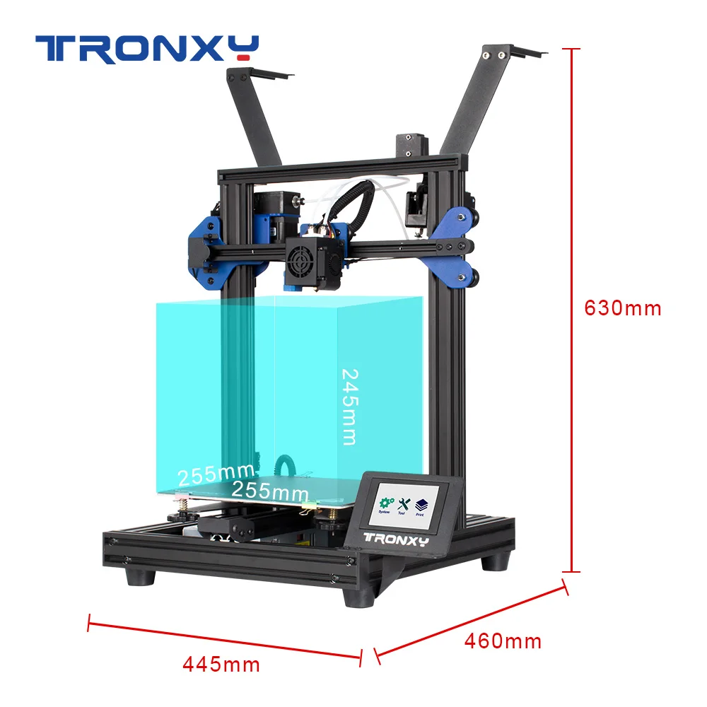 

Tronxy XY-2 PRO 2E 3D Printer 255x255mm 2 in 1 Out Extruder Dual Colors Head Titan Extruder Removable Platform Resume Printing