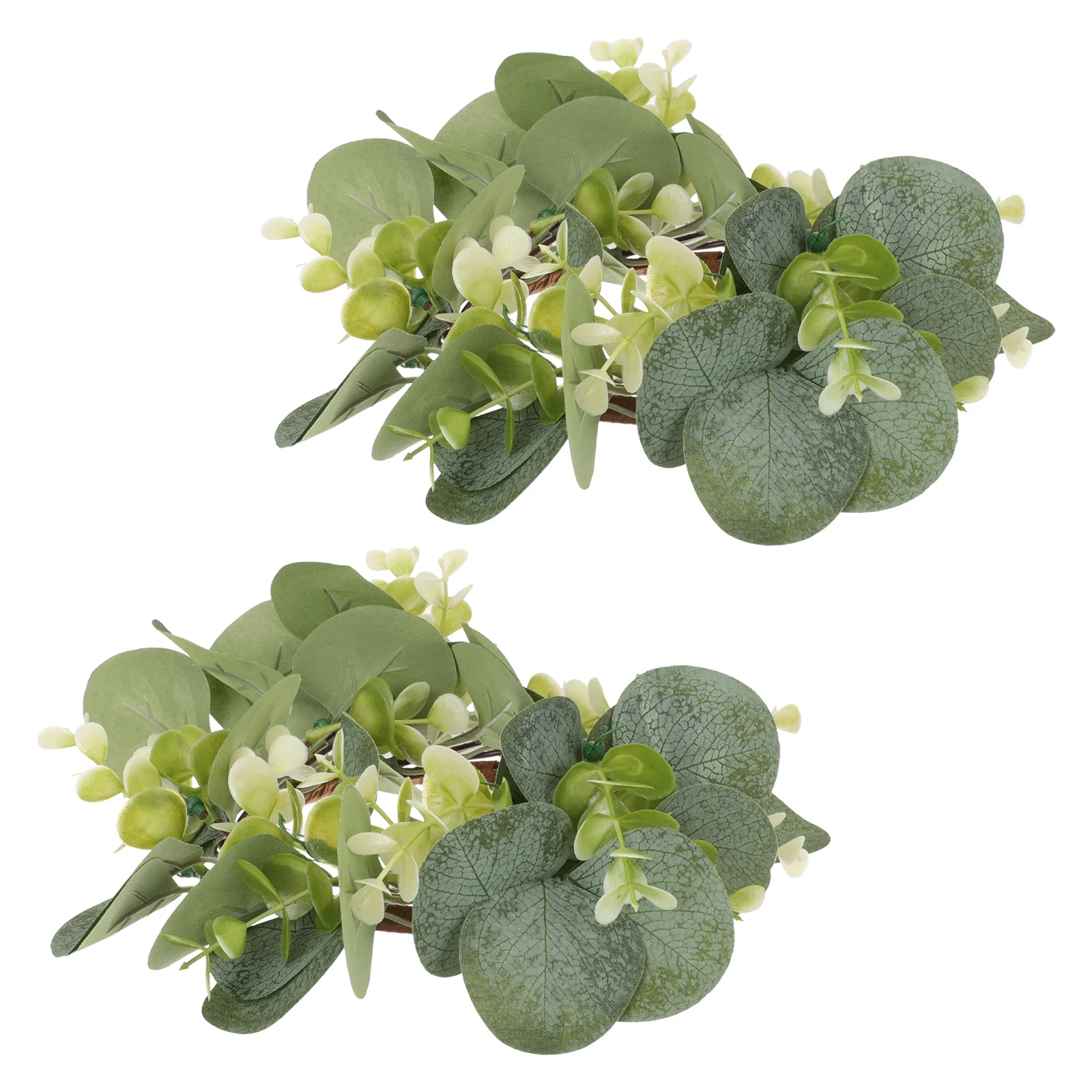 

2 Pcs Ring Tealight Candles Wreath for Front Door Festival Green Bohemian Outdoor Wreaths For Front Door Tabletop Tapered