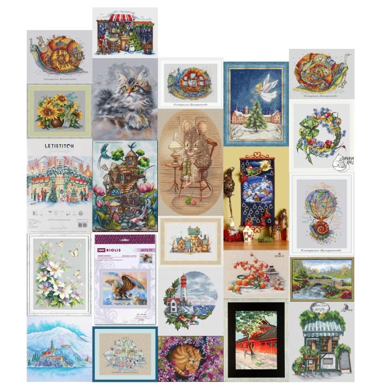 town under Snow Mountain 36-33 Needlework Kit Cross stitch Set Cross Stitch Kits Cross-stitch Embroidery Set Stitch Kits Cross