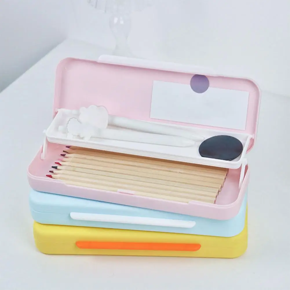 Fashion Pen Case Wear-resistant Fine Workmanship PP Double Layer Convenient Pen Case