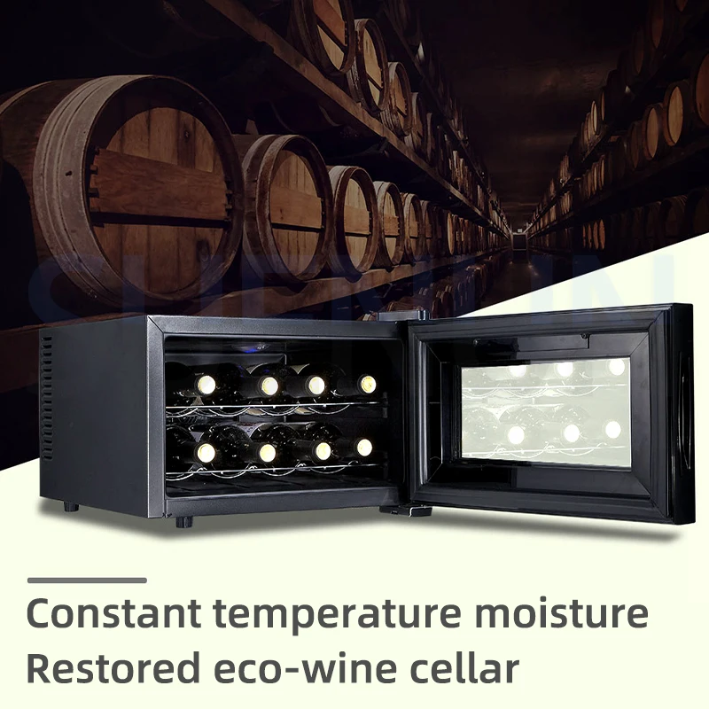 Electric Wine Refrigerators Constant Temperature Wine Cabinets Red Wine Coolers Tea Refrigerated Cabinets 8 Red Wines Cabinets 4