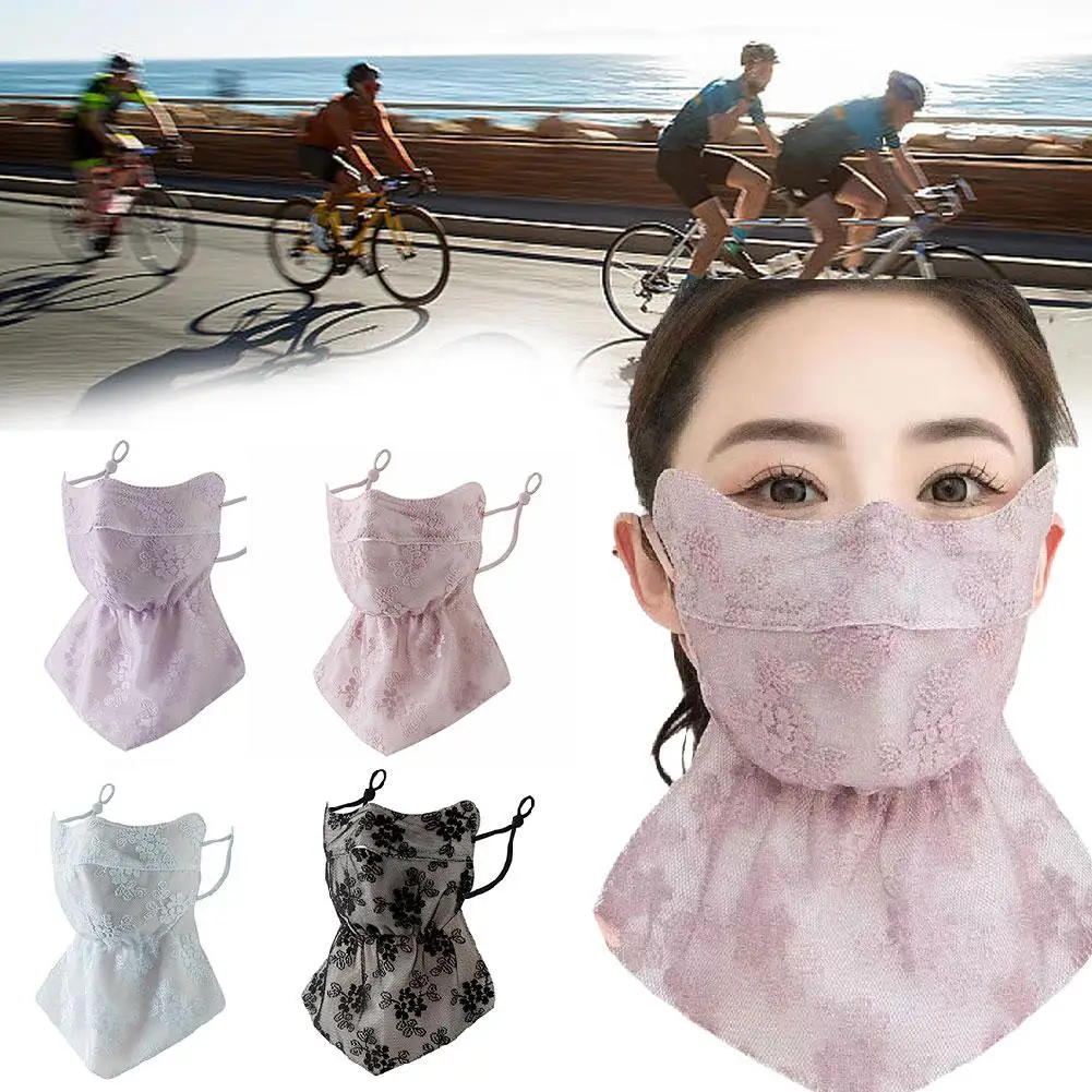 Quick Drying Ice Silk Mask Flower Pattern Ear Hanging Sunscreen Mask UV Protection Neck Wrap Bandana Scarf Sun Blocking,face mask disposable face mask cotton face mask