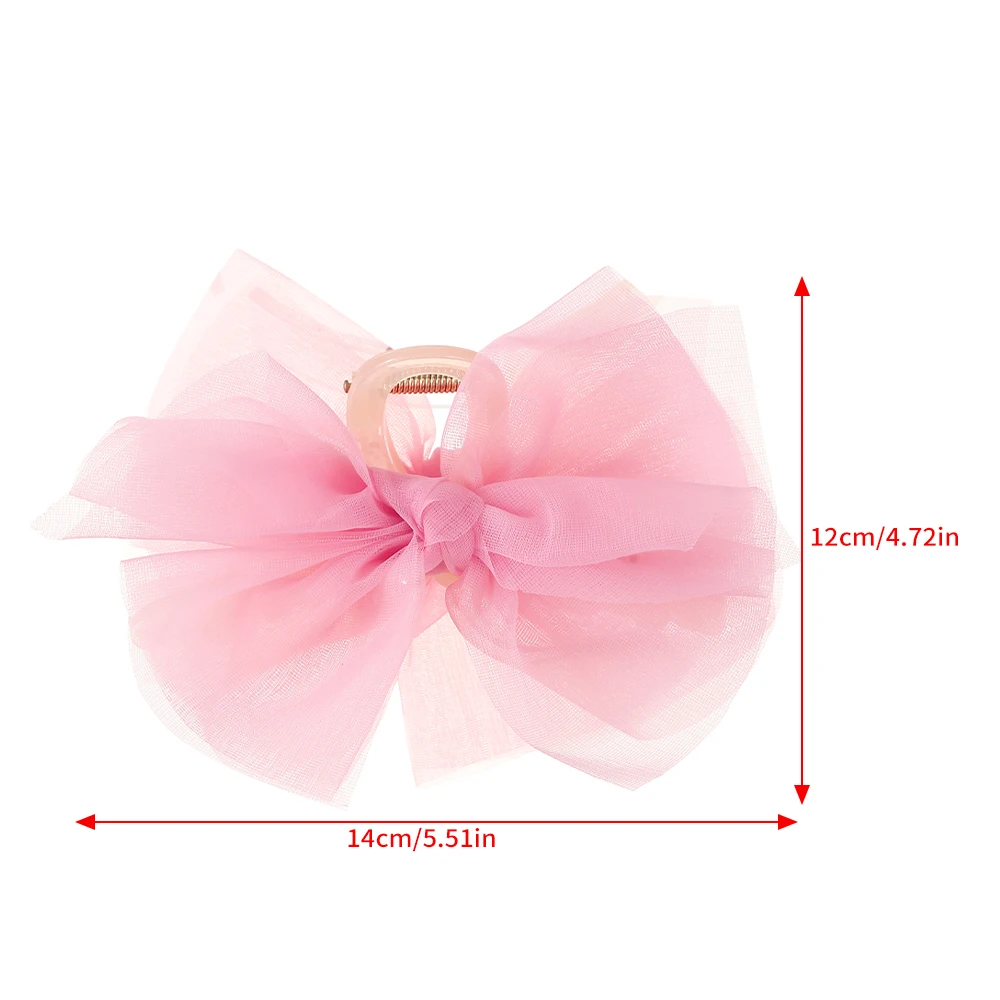 Bogen Haar Klaue schwarz rosa Mode Haar Krabben Haarnadel für Mädchen koreanischen Pferdes chwanz Haarnadel Haars pangen Mesh High-End-Accessoires