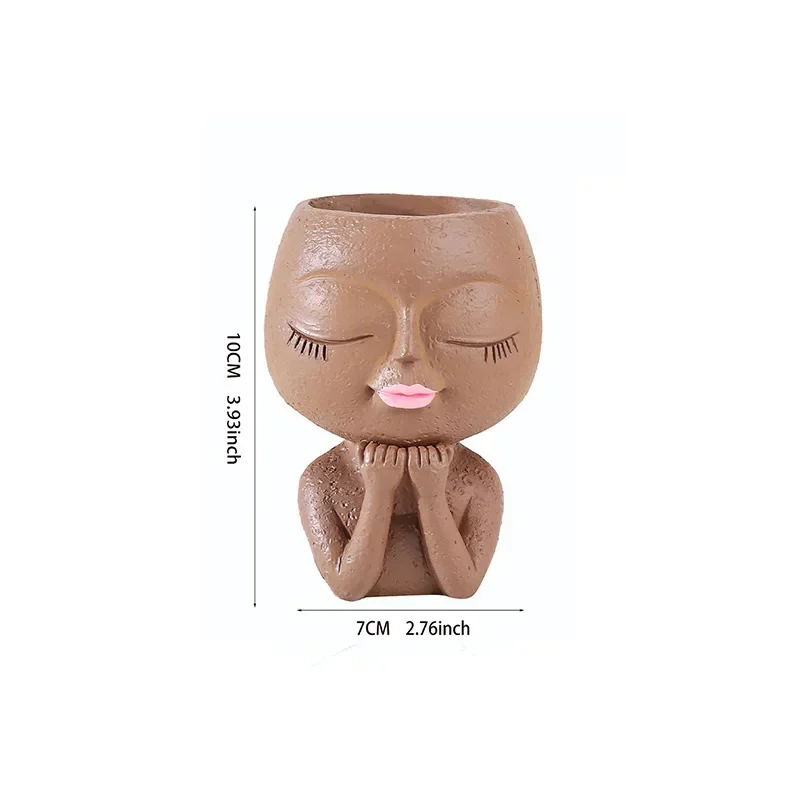 Hot Resin Flower Pot Ornament with European and American Style Face Covering Flower Pot Pastoral Flower Pot Decoration Ornament
