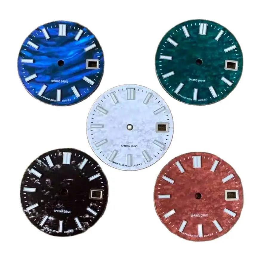 

Snowflake Pattern Dial black blue red Green Luminous GS Dial 28.5mm for NH35/36/4R/7S Movement Textured dials Watch Accessories