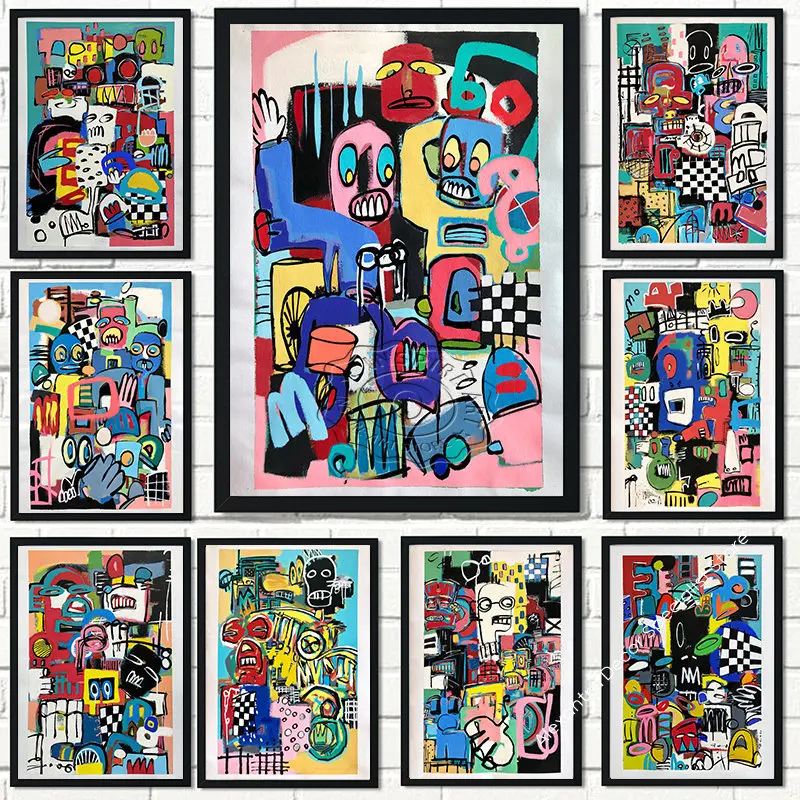 Graffiti Pop Art Poster Canvas Painting Cartoon Abstract Art Prints Wall Art Pictures For Living Room Home Decor No Frame