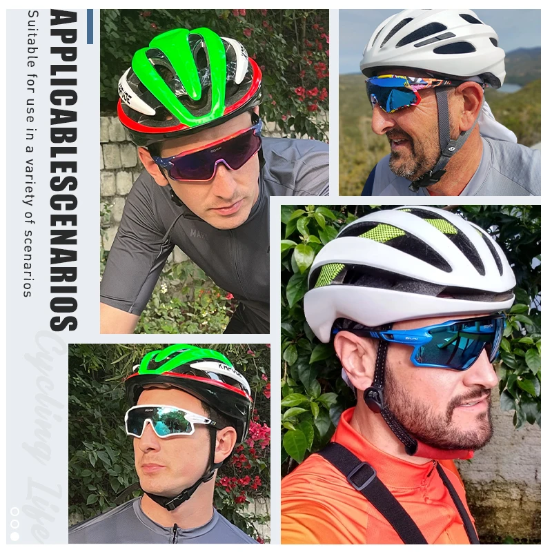 SCVCN MTB Cycling Glasses UV400 Sports Riding Running Sunglasses
