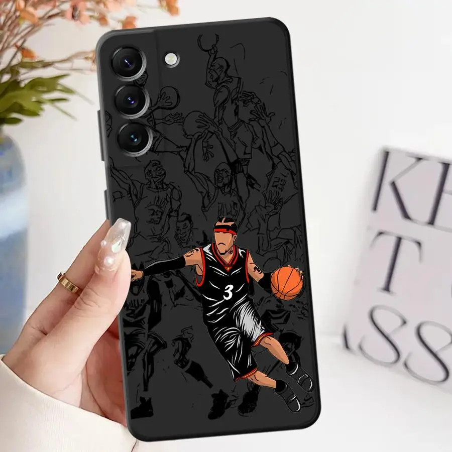 Black Soft Phone Cover with Cute Basketball Star Design