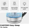 Electric Kettle for Boiling Water, 1.8L 1500W, Removable Tea Infuser, Auto Shut Off, Boil-Dry Protection, BPA Free, Borosilicate 2